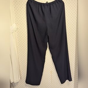 Navy 💙Liz Claiborne Pants wide leg elastic waist size 10, lined, Loose Fit